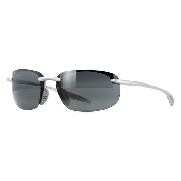 New MAUI JIM Hookipa Ultra Silver Rimless Polarised Wraparound MJ0676S 002 Sungl - Picture 1 of 4